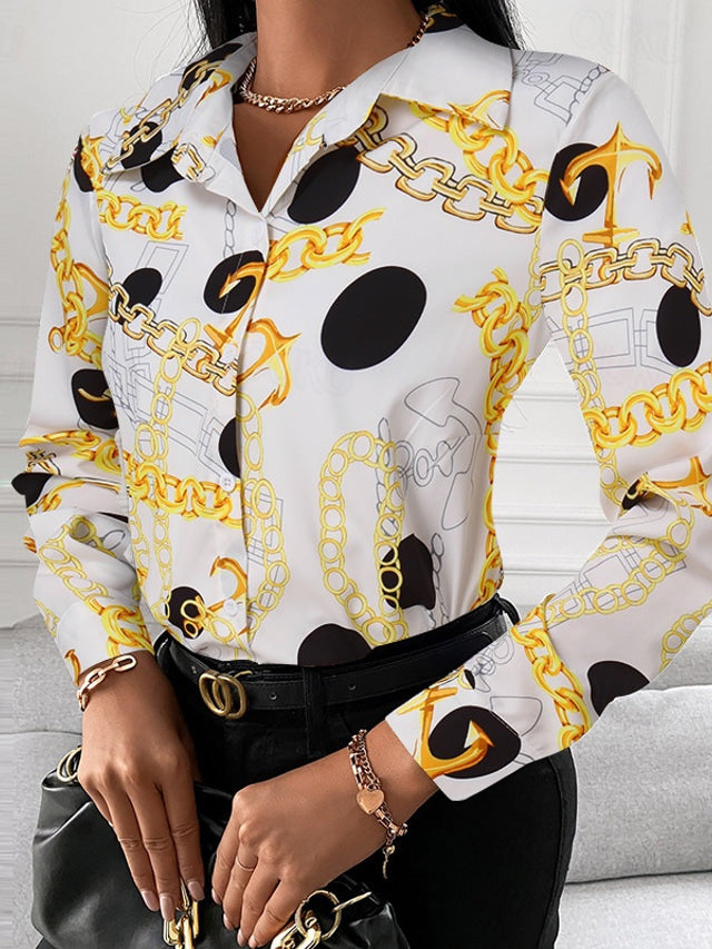 ModeGeist | Schicke Damenbluse mit Goldenen Details