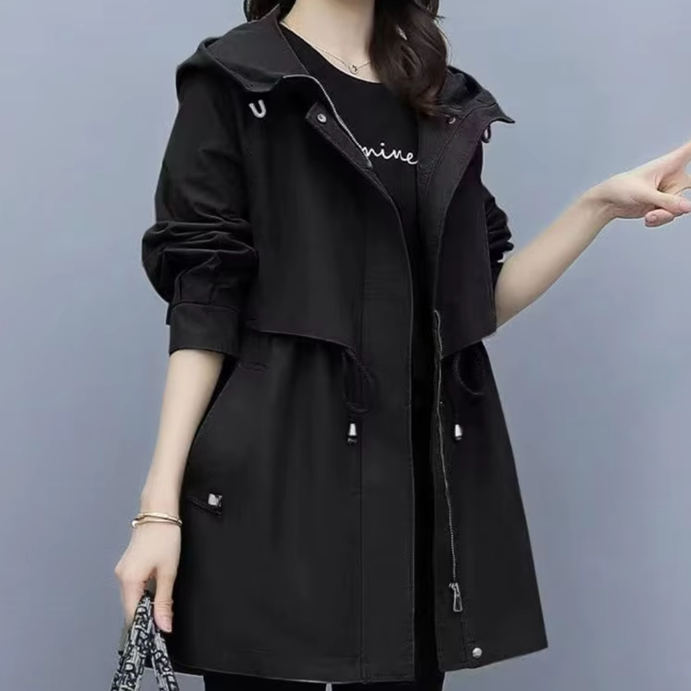 ModeGeist | Warme Kapuzenjacke mit Schnürung für Damen im Herbst