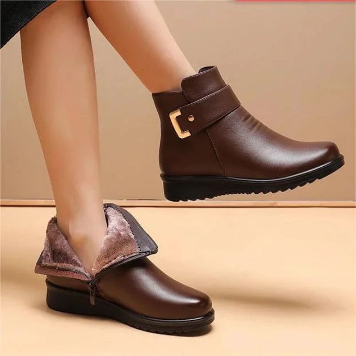 Kuschelige Damen-Stiefeletten aus Fleeceleder – Lenora