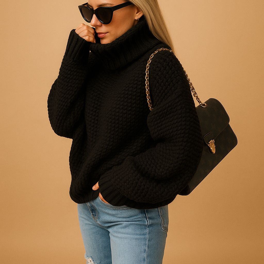 ModeGeist | Eleganten Strick Damen Rollkragenpullover