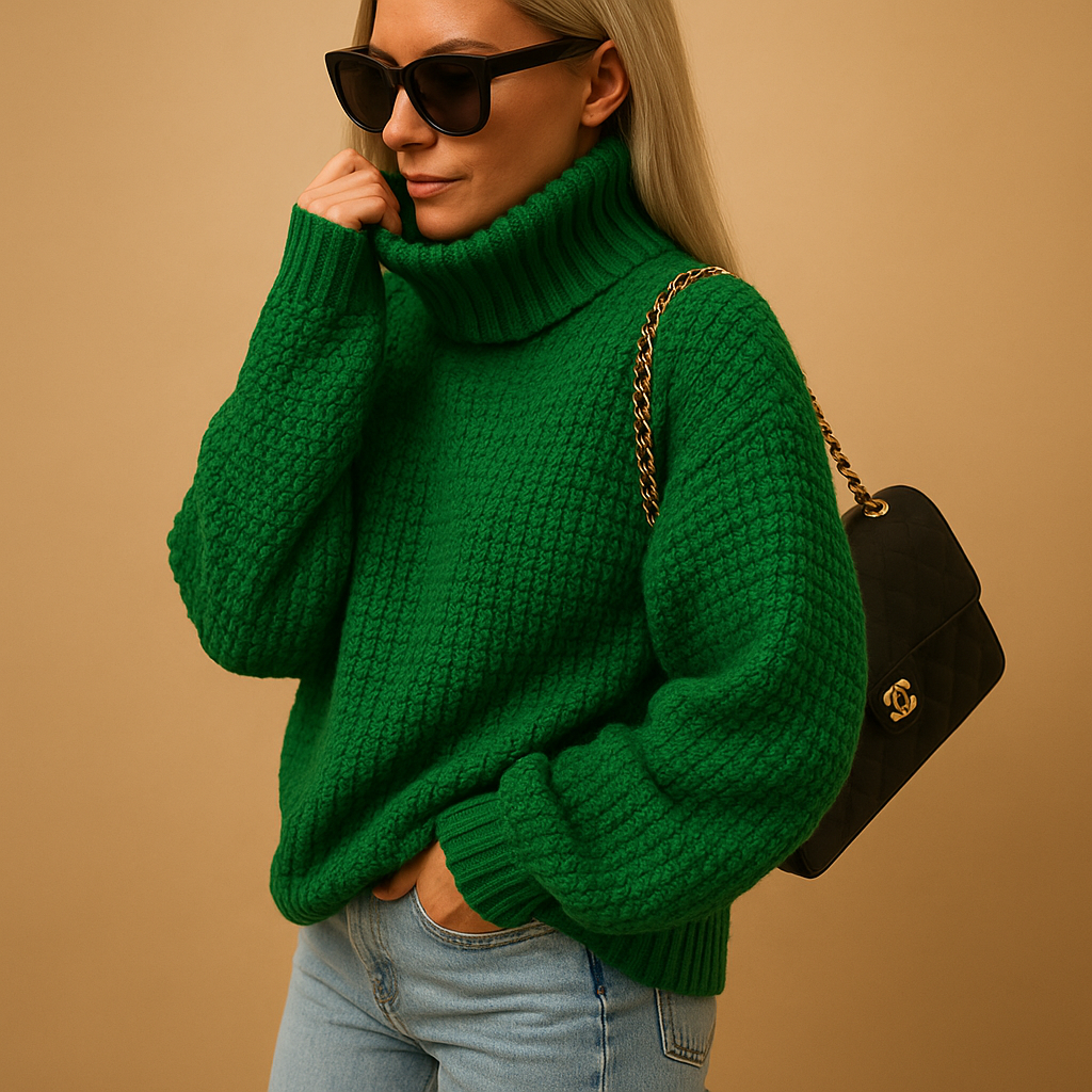 ModeGeist | Eleganten Strick Damen Rollkragenpullover