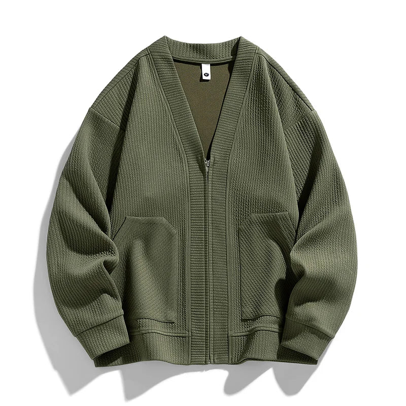 Herren-Zopfmusterjacke mit Reißverschluss - Adrianus