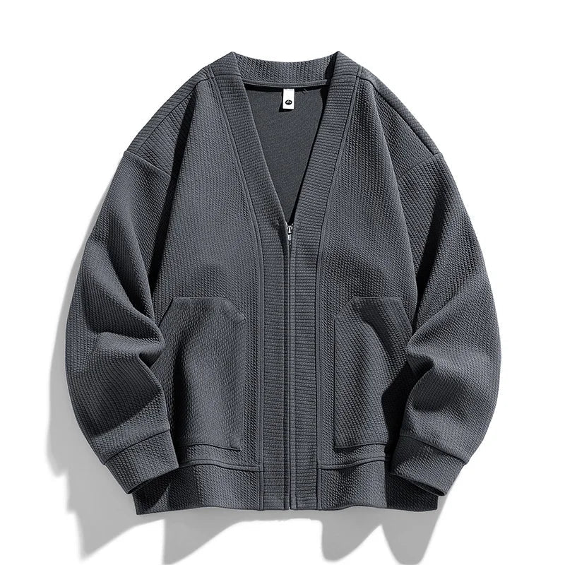 Herren-Zopfmusterjacke mit Reißverschluss - Adrianus