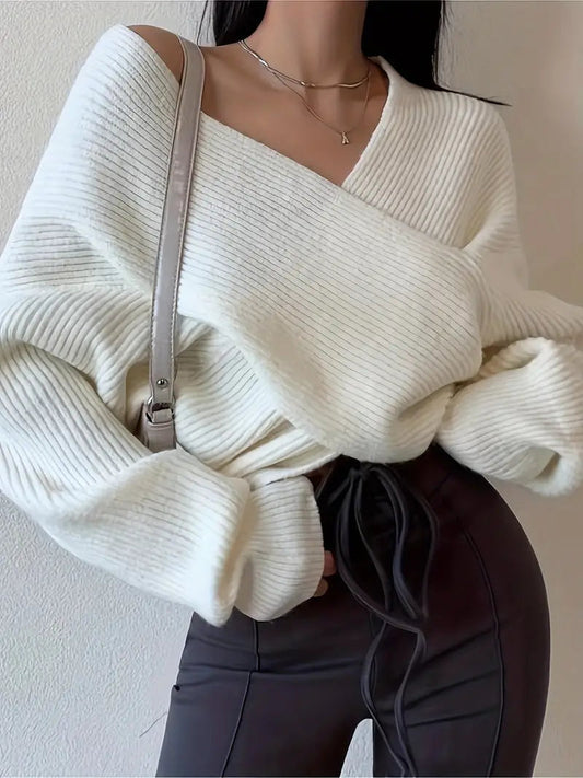 Edler Damen-Strickpullover Cross-Over - Isabel
 - krohn-e