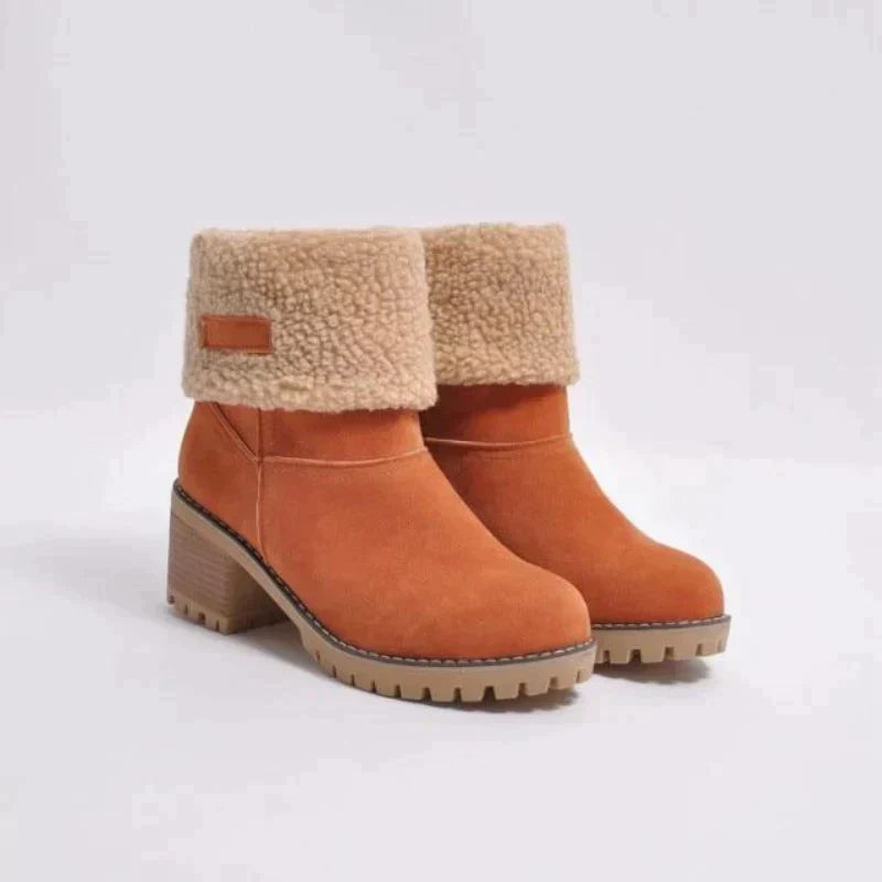 Elegante Damen-Wildlederstiefeletten mit Fellfutter