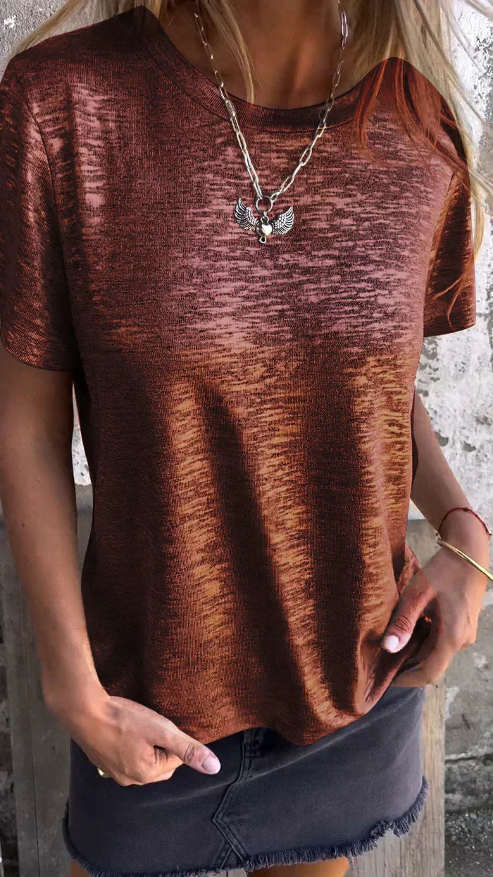 Hermina Kurzarm-T-Shirt mit Heißprägung