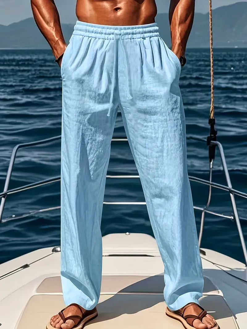 MODEGEIST Herren Leinenhose: Klassisch geschnittene, luftige Sommerhose
