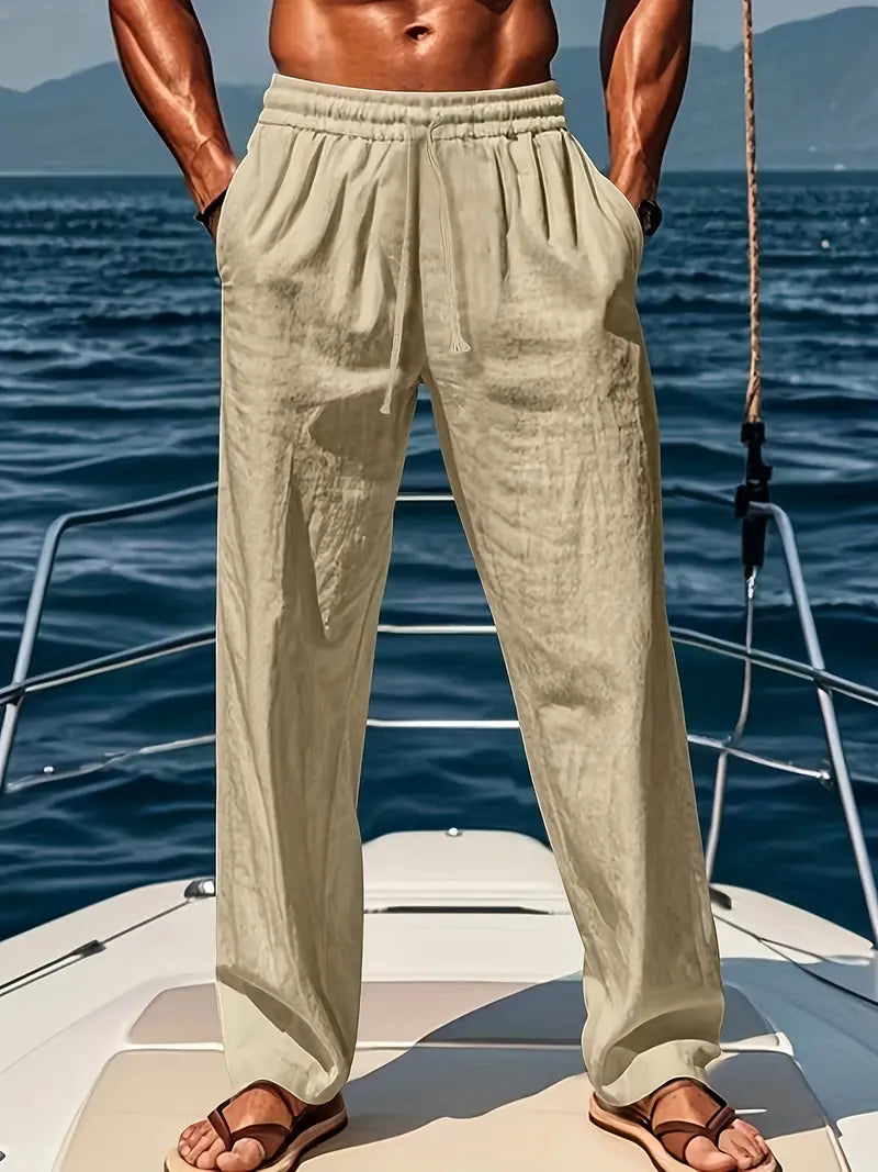 MODEGEIST Herren Leinenhose: Klassisch geschnittene, luftige Sommerhose