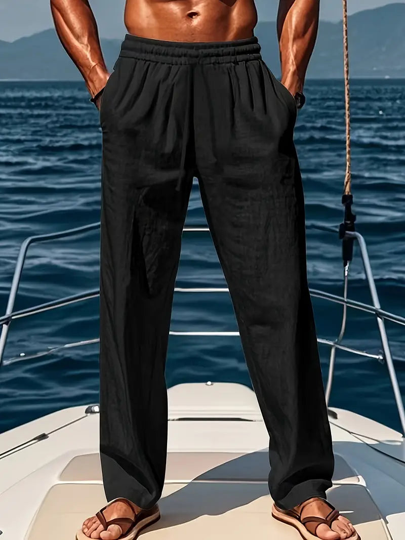 MODEGEIST Herren Leinenhose: Klassisch geschnittene, luftige Sommerhose