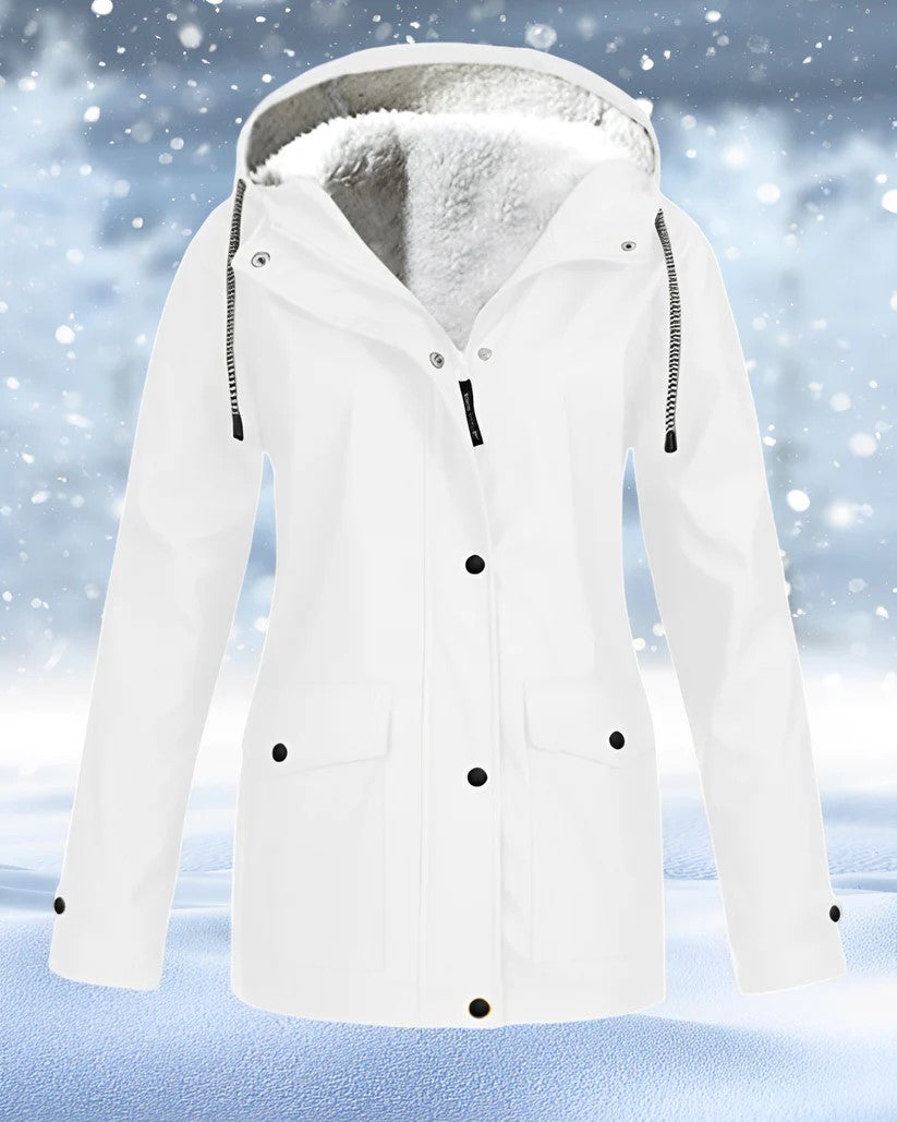 ModeGeist | Parka Jacke - Kunstfell Gefüttert - mit Kapuze und Kordelzug - Warm Isoliert