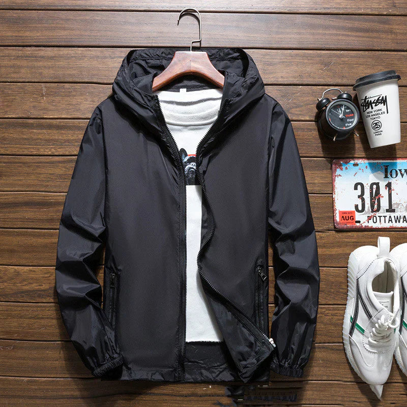 Herren-Windjacke mit Kapuze - Yannic