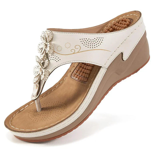 MODEGEIST Damen Orthopädische Sandalen Gepolstert Beige