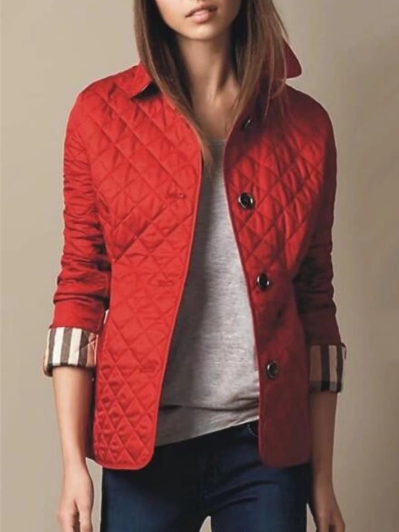 ModeGeist | Damen Freizeit Steppjacke mit umgeschlagenem Kragen
