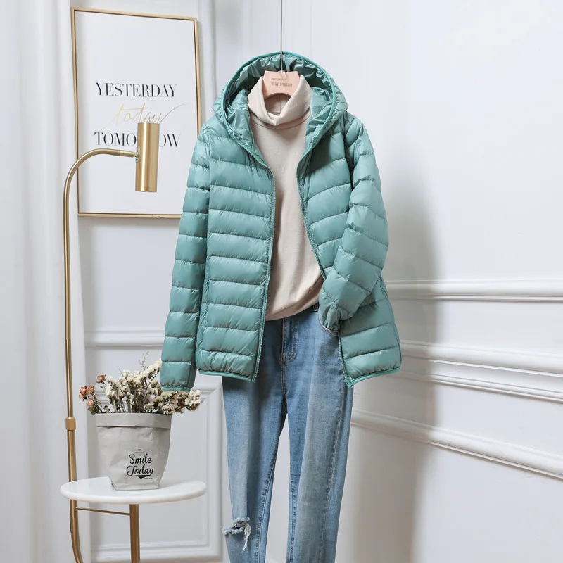 ModeGeist | Damen Ultralight Faltbare Pufferjacke mit Kapuze