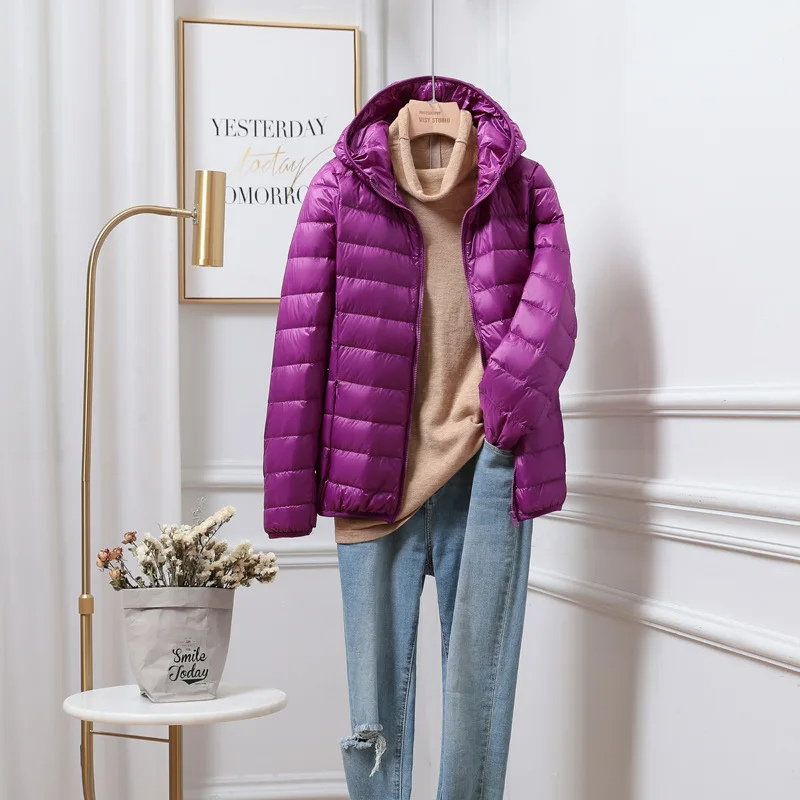 ModeGeist | Damen Ultralight Faltbare Pufferjacke mit Kapuze
