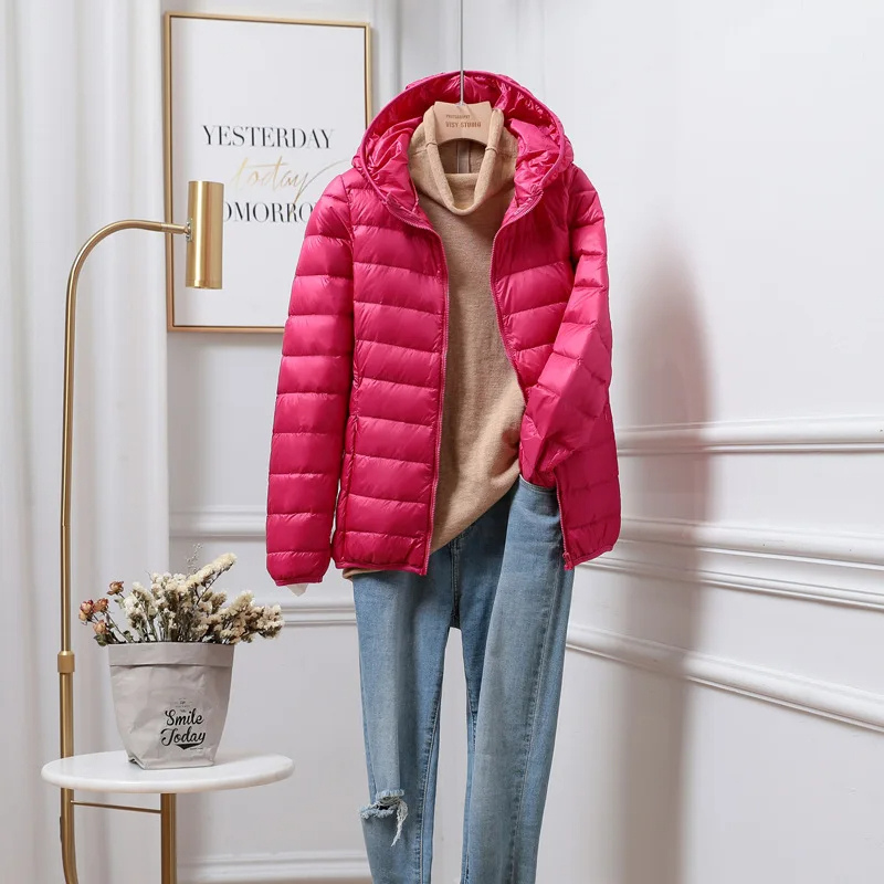 ModeGeist | Damen Ultralight Faltbare Pufferjacke mit Kapuze