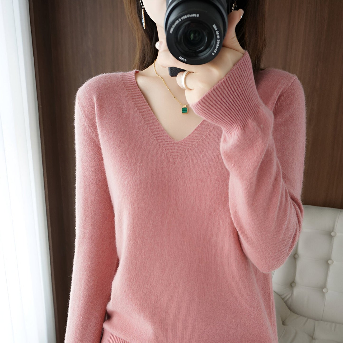 Strickpullover von Ika mit gemütlichem V-Ausschnitt