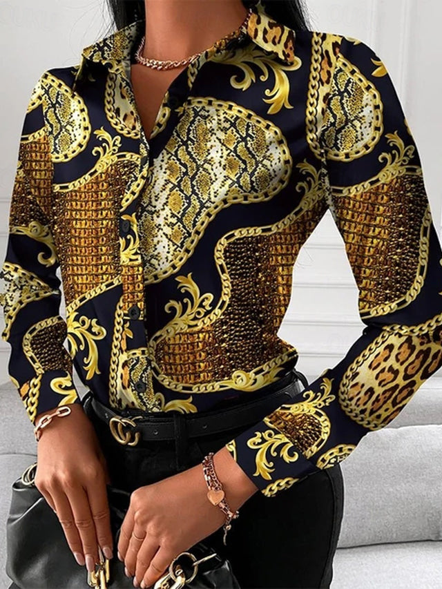 ModeGeist | Schicke Damenbluse mit Goldenen Details