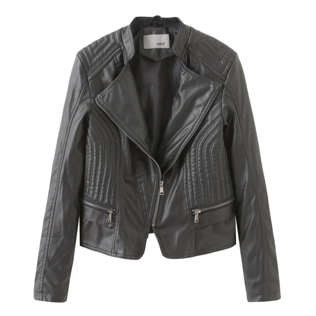 ModeGeist | Klassische Bikerjacke Kunstleder Zeitloses Design