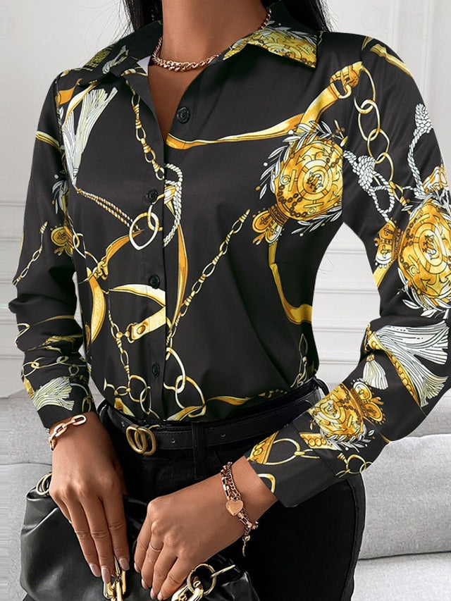 ModeGeist | Schicke Damenbluse mit Goldenen Details