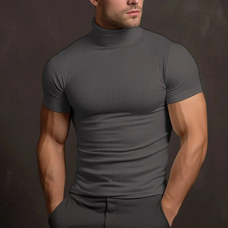 Herren-Rollkragen-Shirt von Aljur - Einfarbig