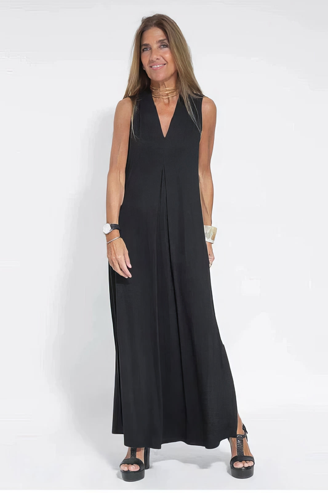 MODEGEIST Damen Langes Kleid Mit Passender Strickjacke Vielseitig
